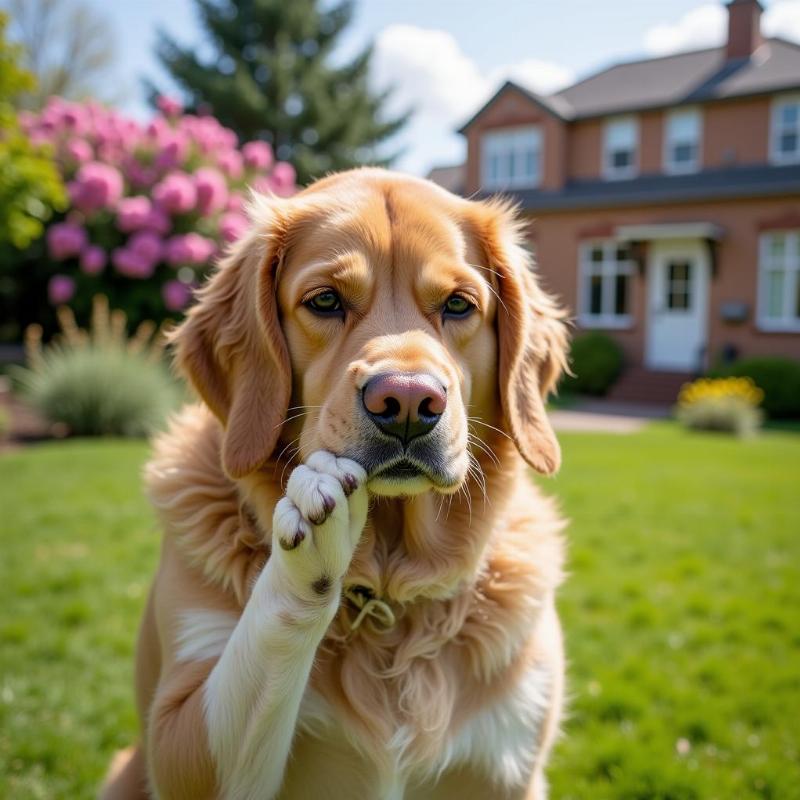 Dog Rubbing Nose Due to Allergies