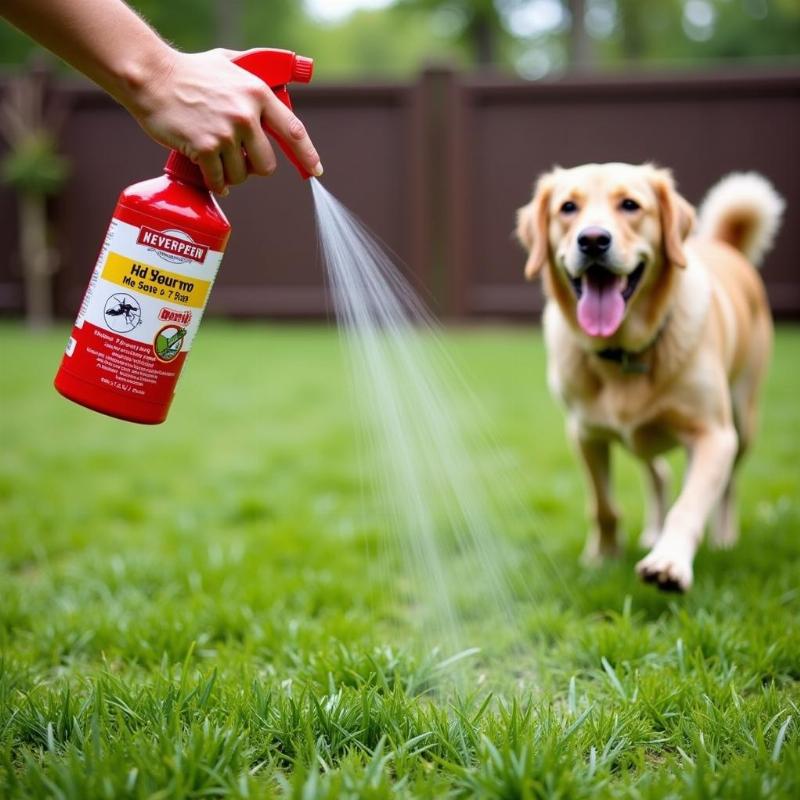 Applying Dog-Safe Mosquito Yard Spray