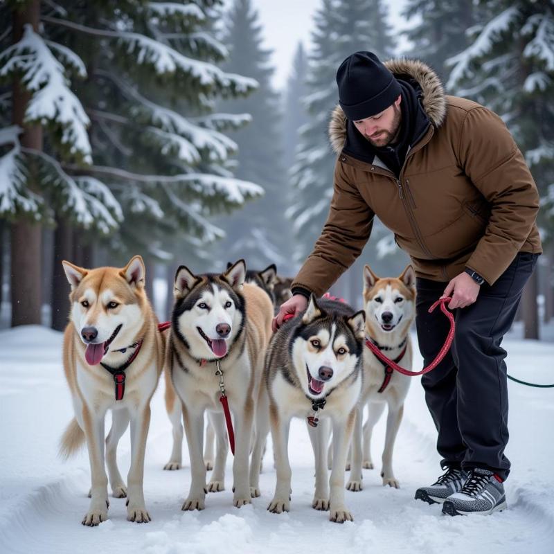 Dog sledding tour in Jackson Hole during winter