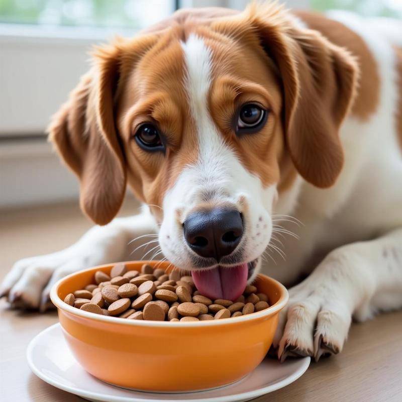 Dog Taking Clavamox with Food