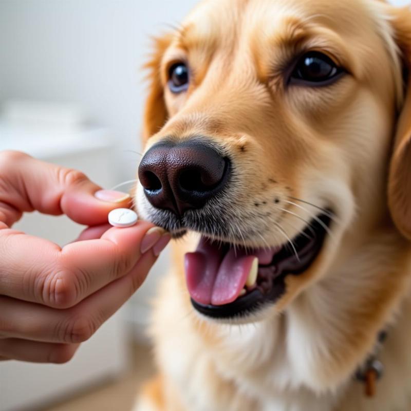 Dog Taking Medication