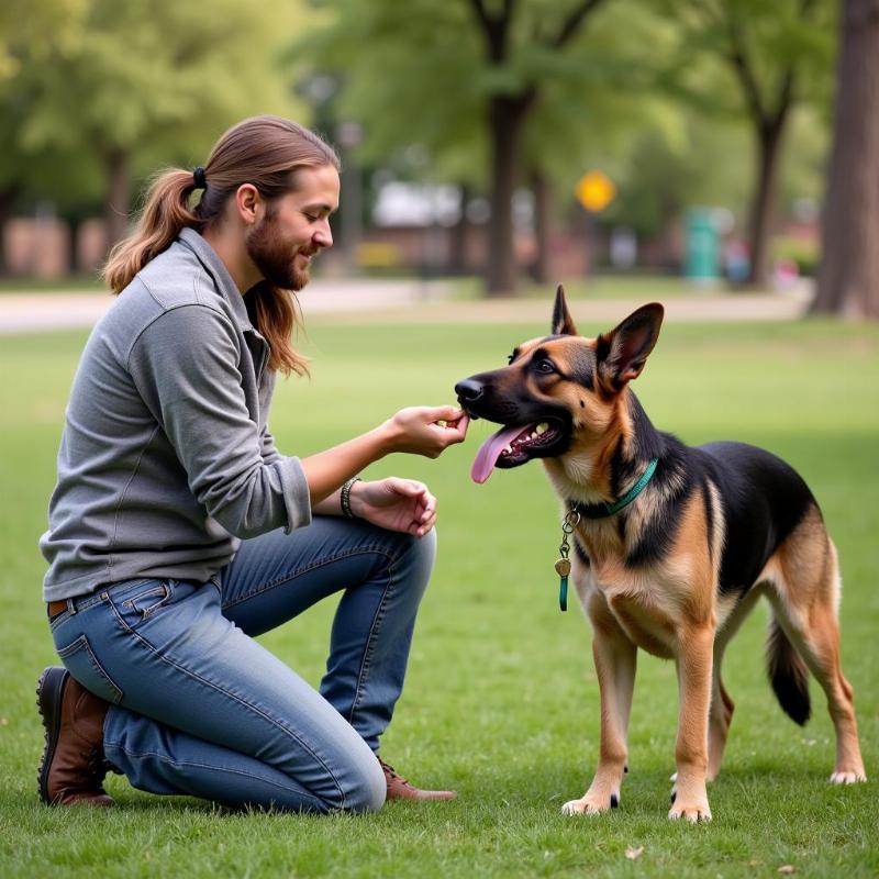 Dog Trainer in Santa Fe working with a dog