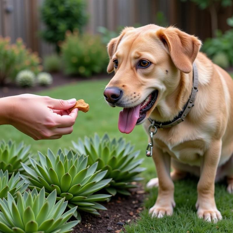 Training a dog to avoid plants