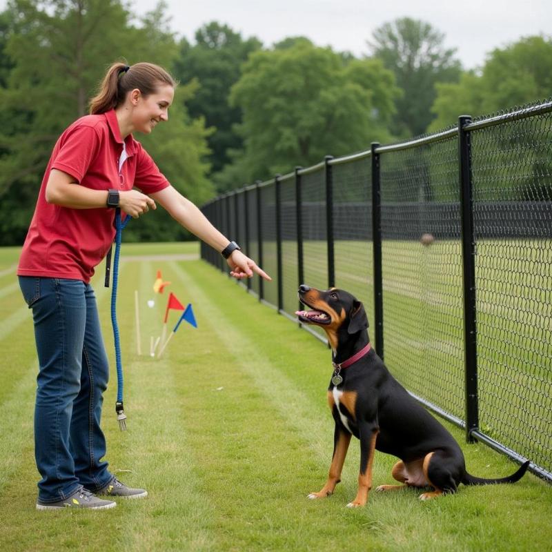 Dog Training with Flags for Boundary Shock Collar