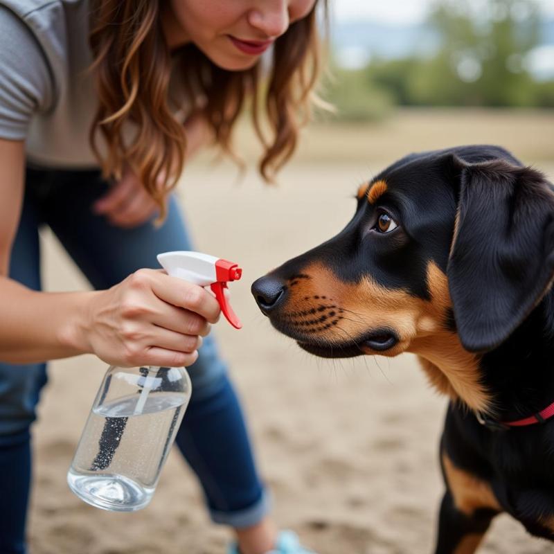 Dog Training with Spray