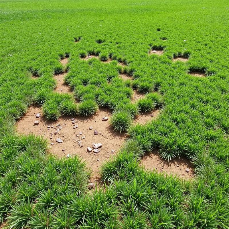 Dog urine damage on a lawn