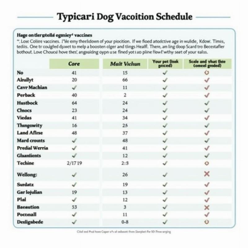 Dog Vaccination Schedule Chart