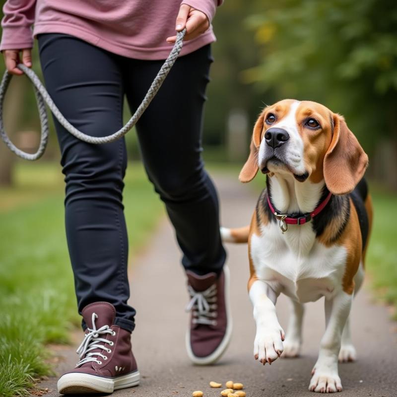 Dog Walking Politely on Leash