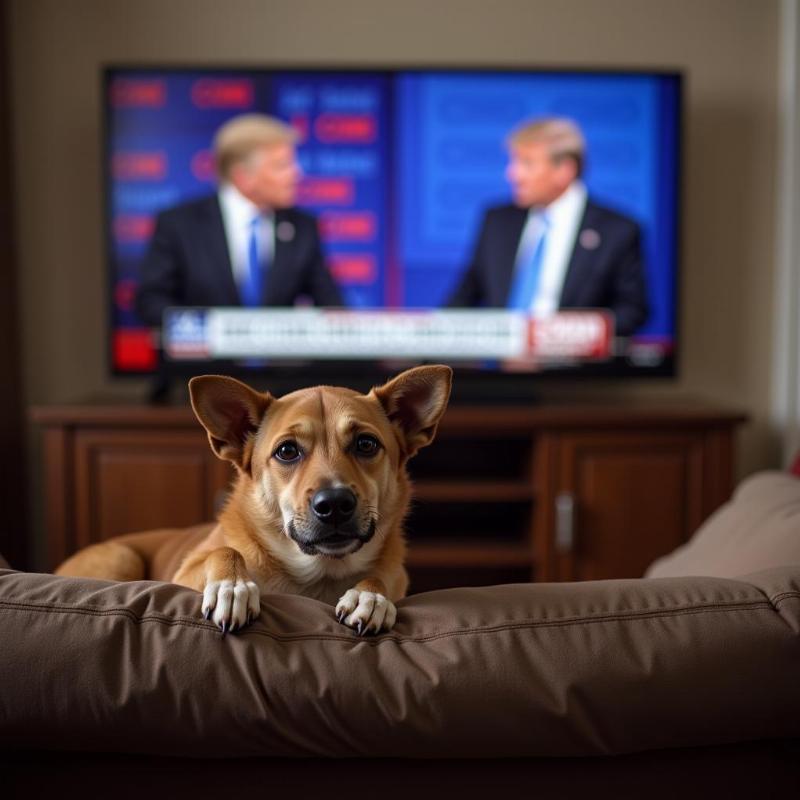 Dog Watching Political Debate