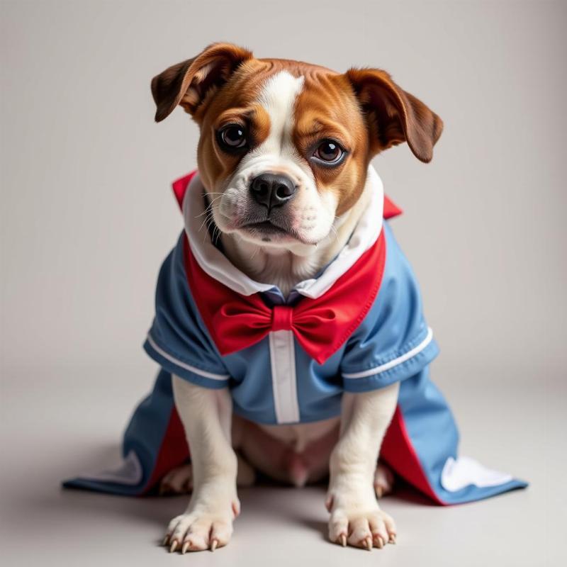 Dog Comfortably Wearing a Sailor Moon Costume