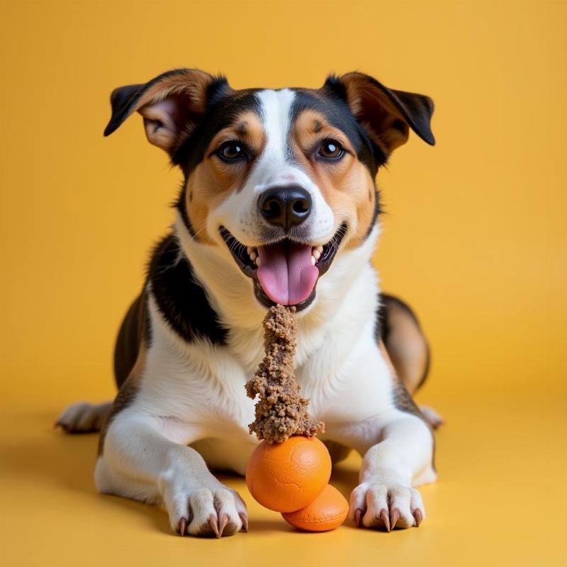 Dog with Chew Toy