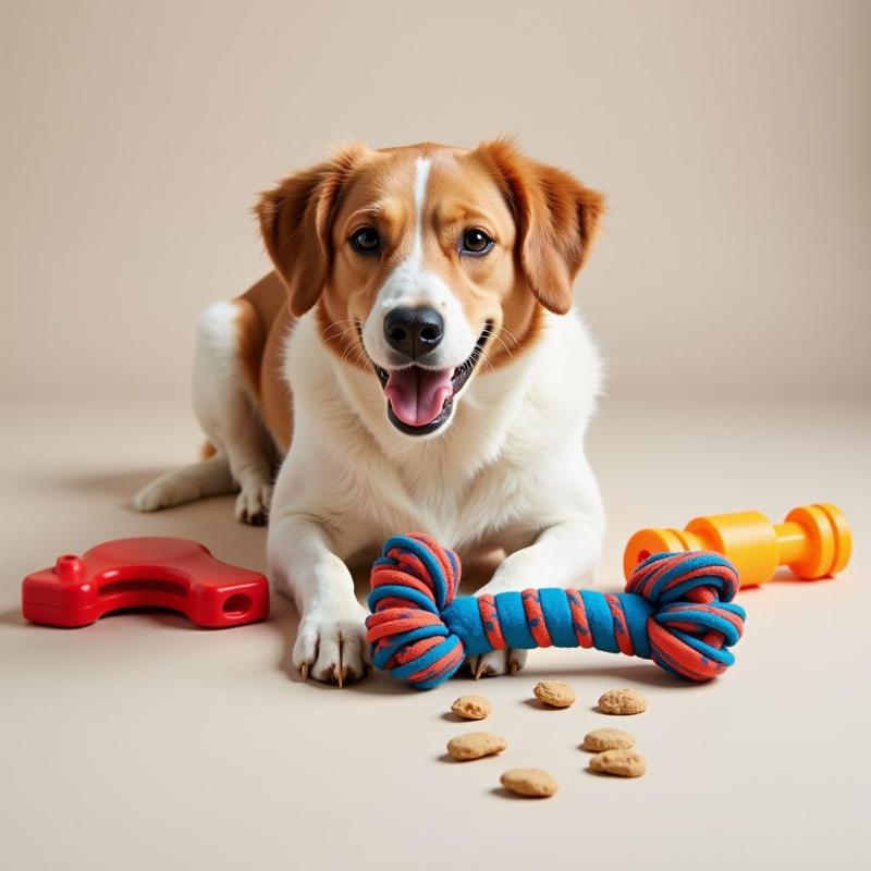 Dog with Chew Toys