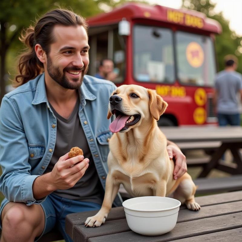 Dog enjoying dog treats