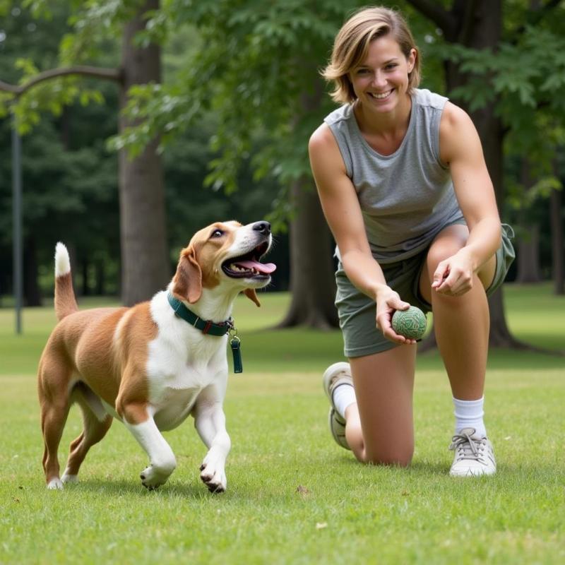 Dog with Owner Playing