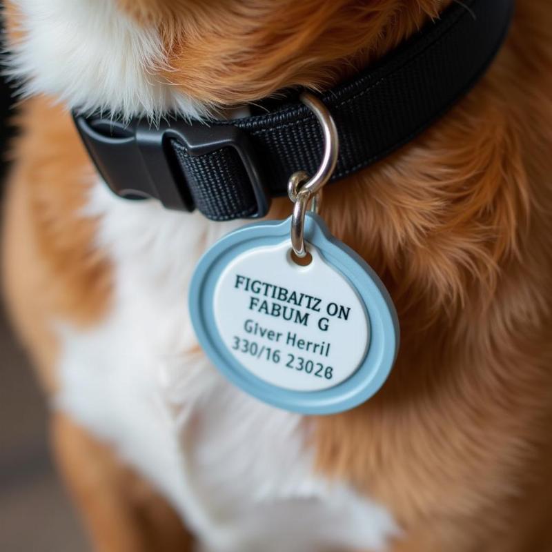 Dog Wearing Rabies Tag on Collar