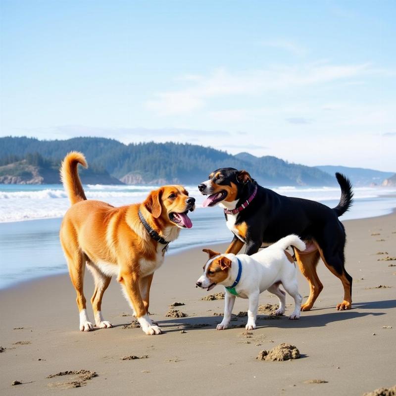 Dogs Playing on Tofino Beach