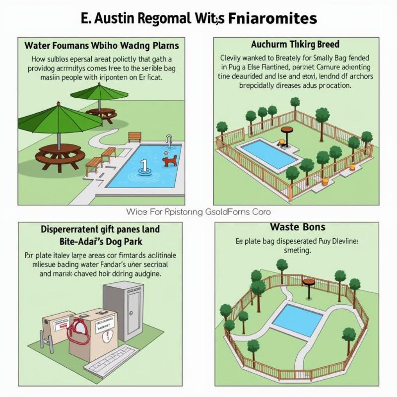 Ed Austin Dog Park Amenities: Water fountains, shaded areas, separate areas for large and small dogs