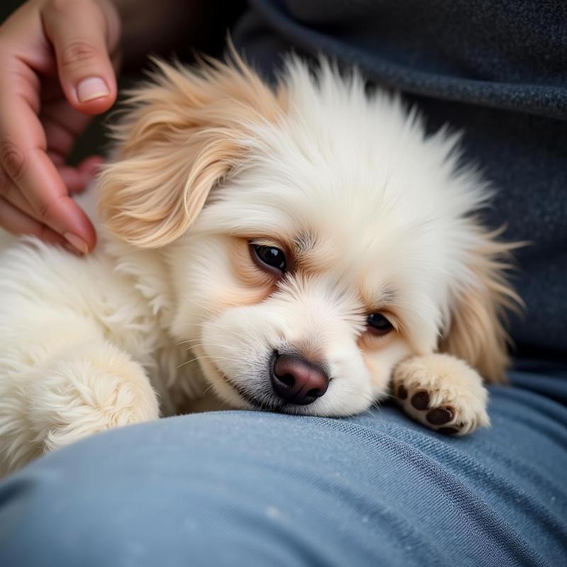 Female Dog Cuddling Owner