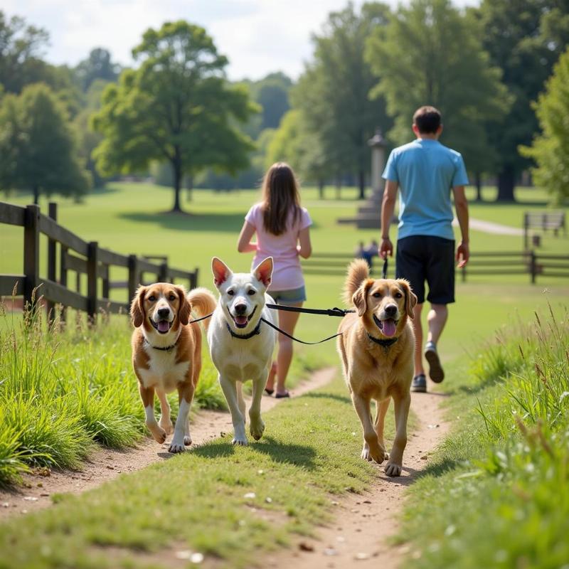 Dogs enjoying Fischer Park in New Braunfels