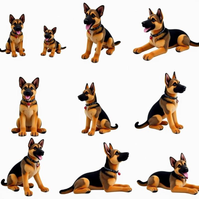 Various German Shepherd Plush Toys