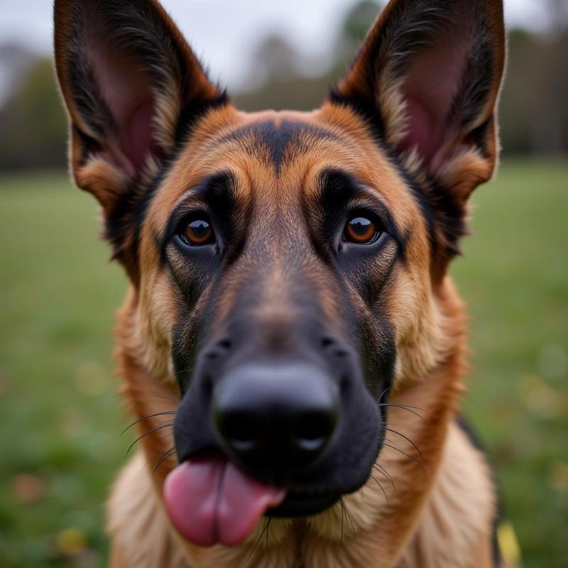 German Shepherd Dog Showing Anxiety Signs