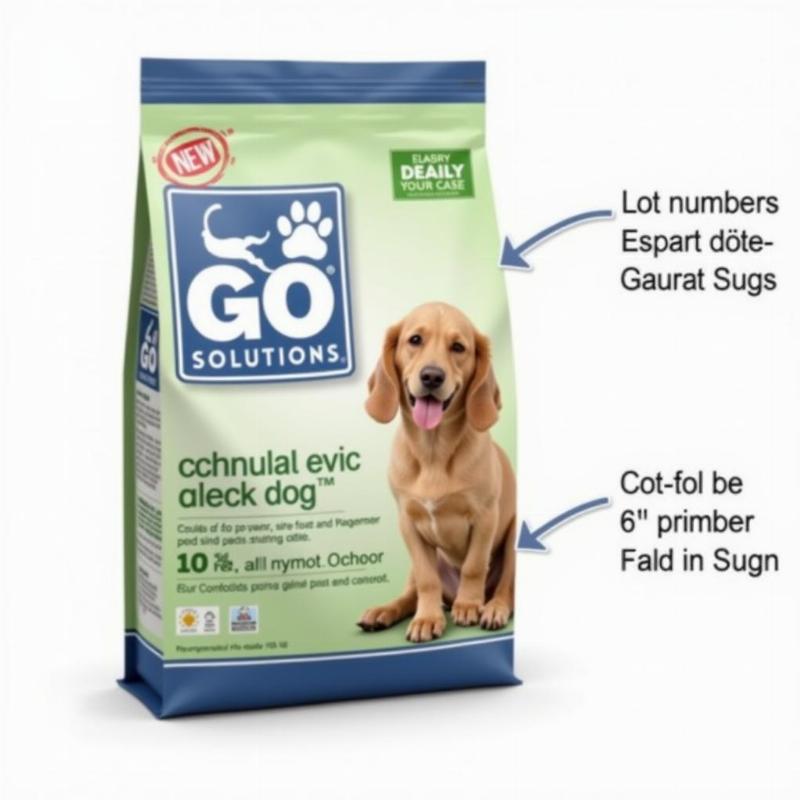 Go Solutions Dog Food Recall Packaging Example