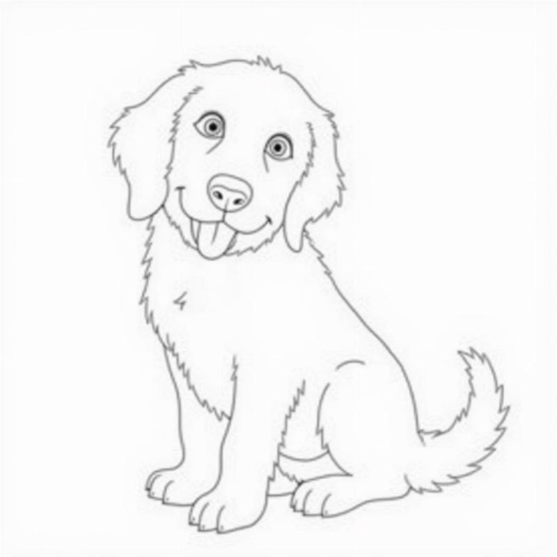 Golden Retriever Puppy Coloring Page