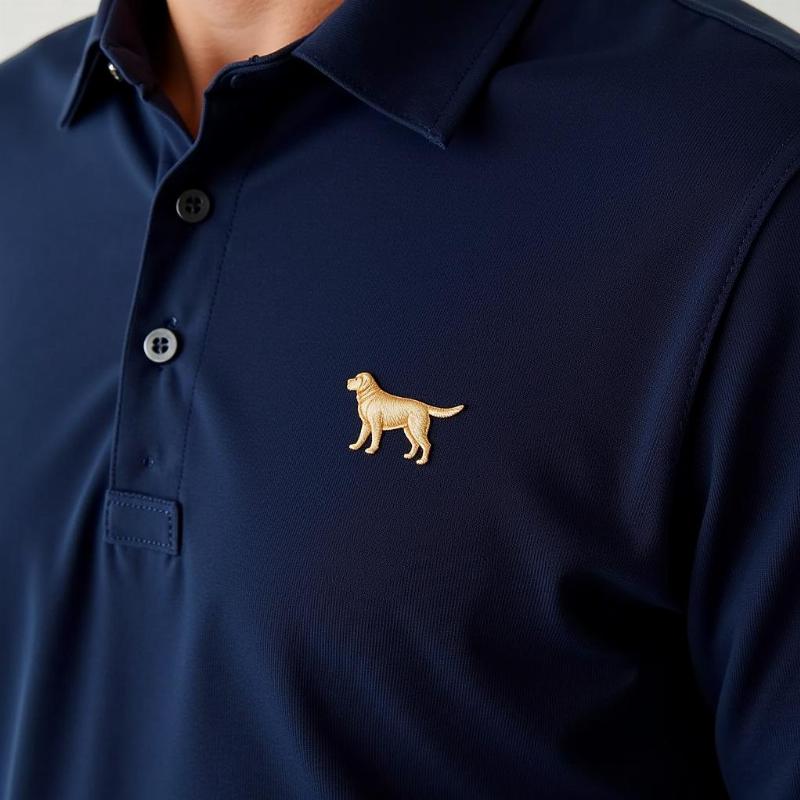 Golf Shirt with Embroidered Dog Logo