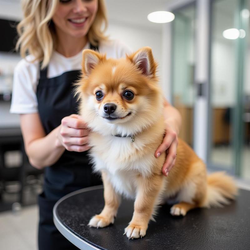 Grooming a teacup dog in Chicago