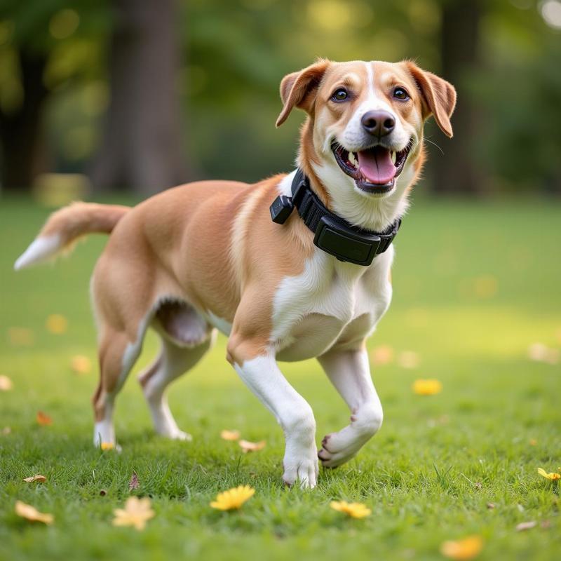 Happy Deaf Dog with Vibrating Collar