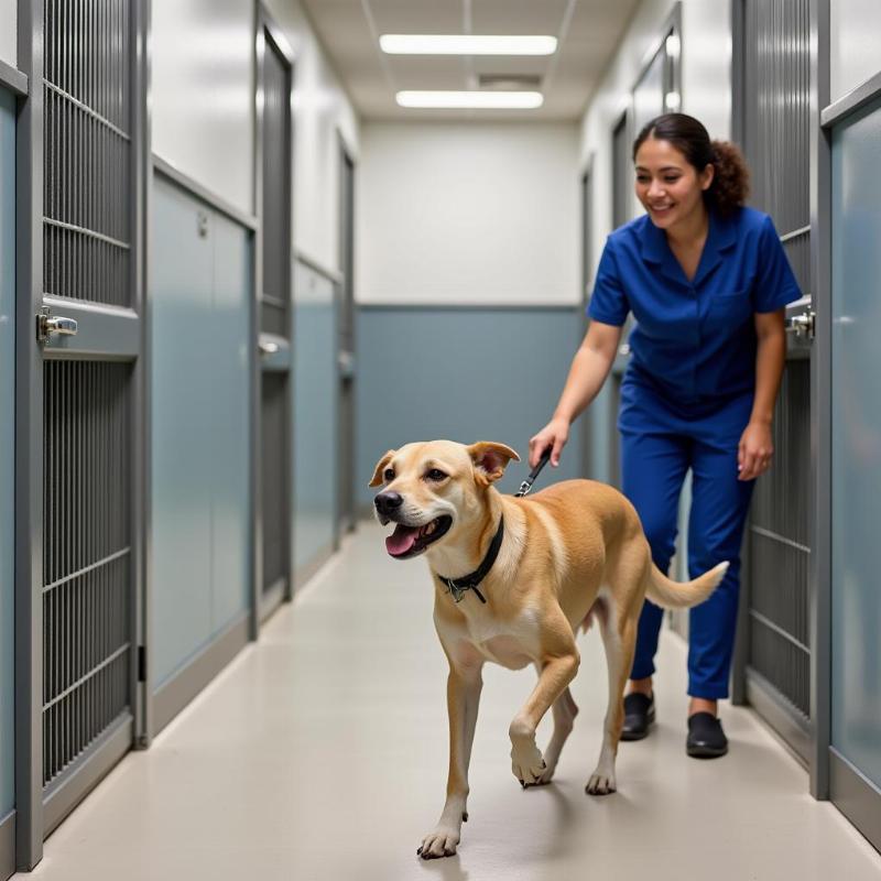 A Happy Dog Enjoying Their Stay at a Kennel