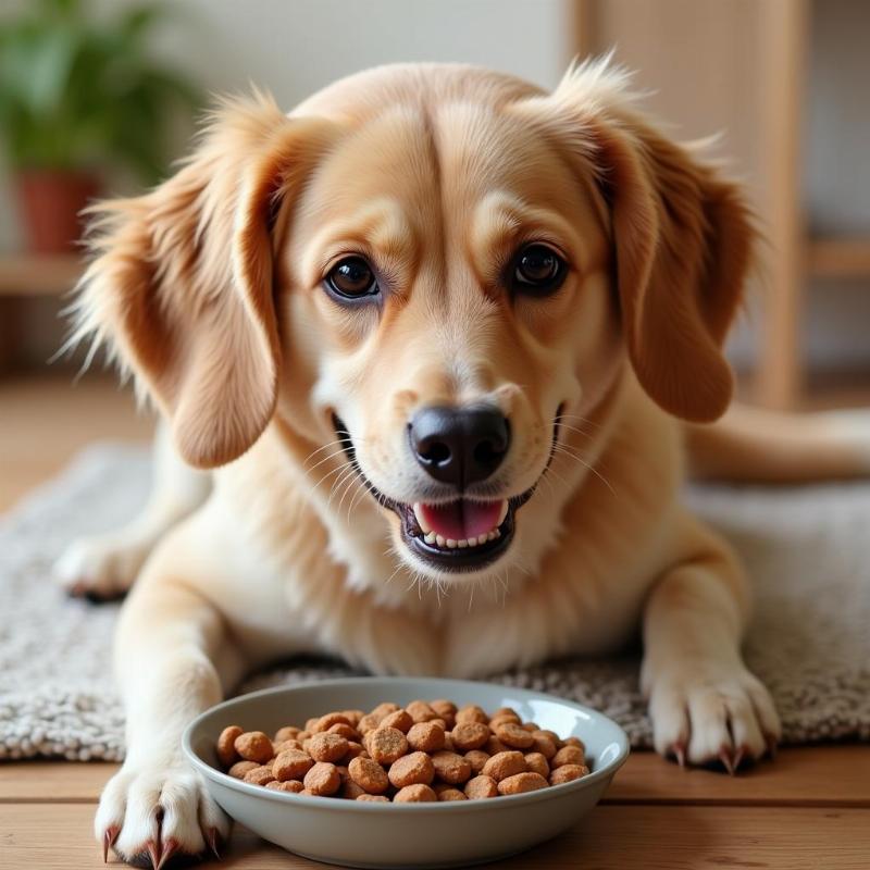 Happy Dog Enjoying Air Dried Food