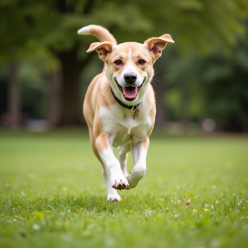 Happy Dog Playing Outdoors