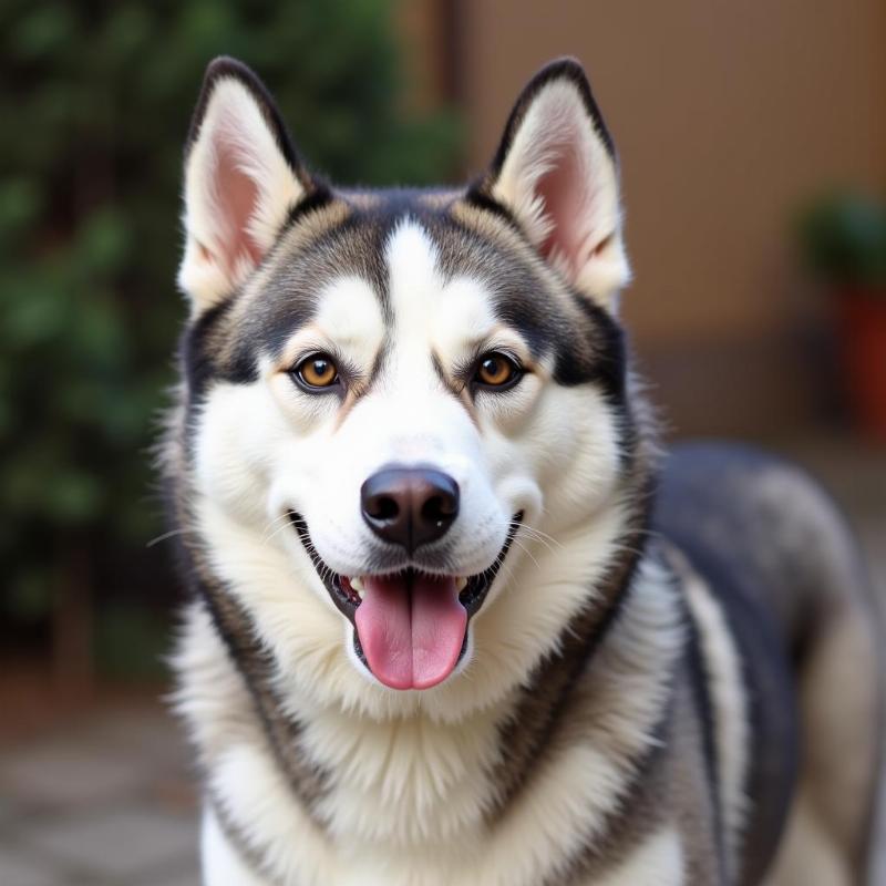 Chó Husky vui vẻ sau khi được chải lông