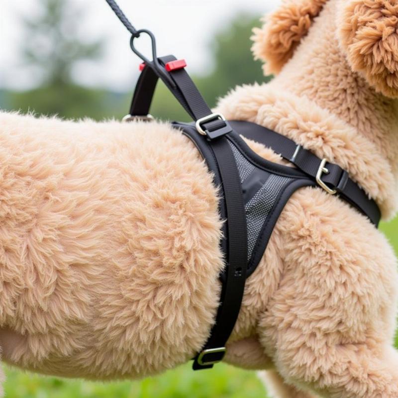 Harness with a Handle for a Standard Poodle