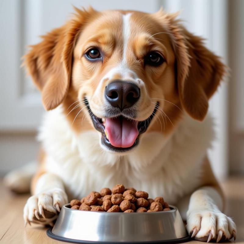 A Healthy Dog Enjoying its Meal