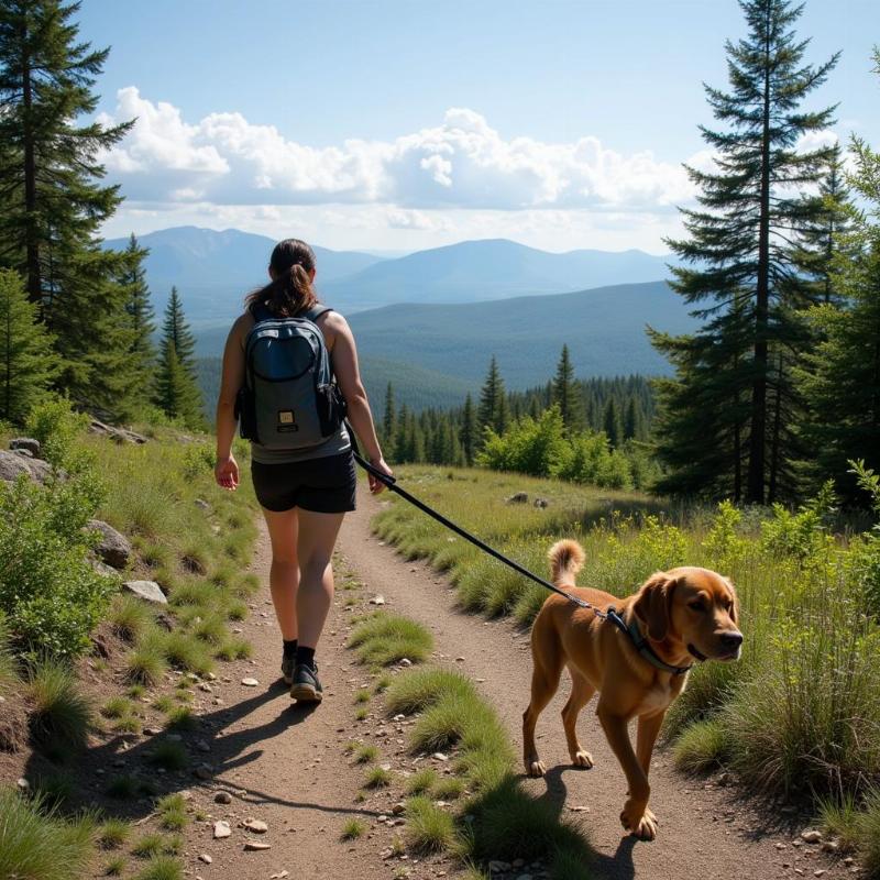 Hiking with a dog on Maine trails