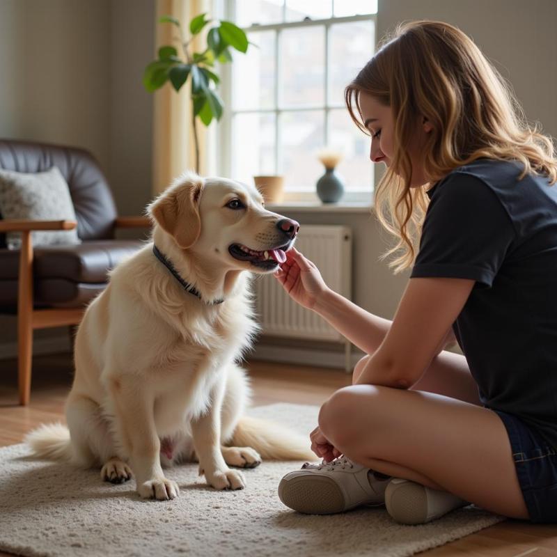 Training a dog not to bite