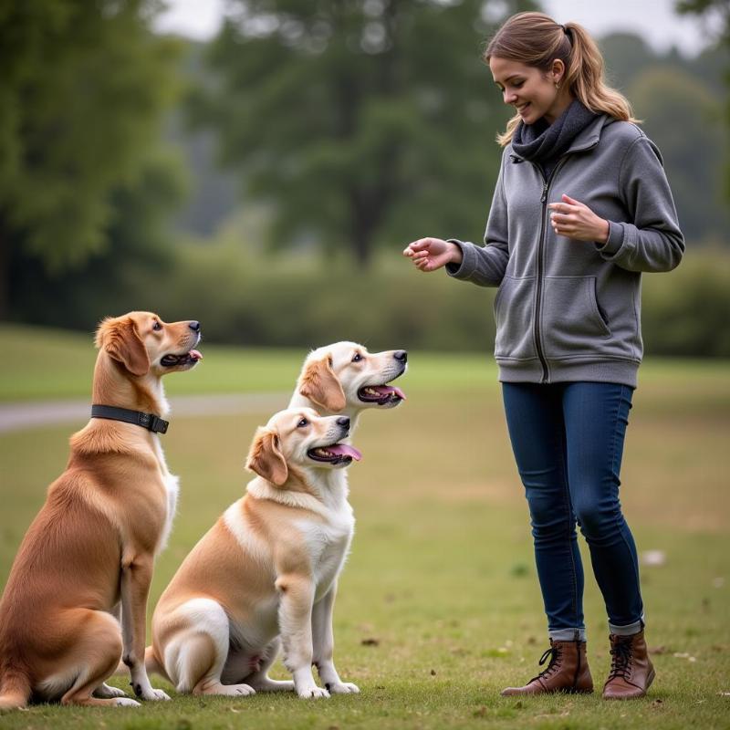 Training a group of three dogs