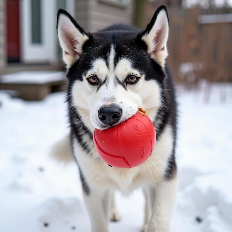 Husky Chewing Kong Toy