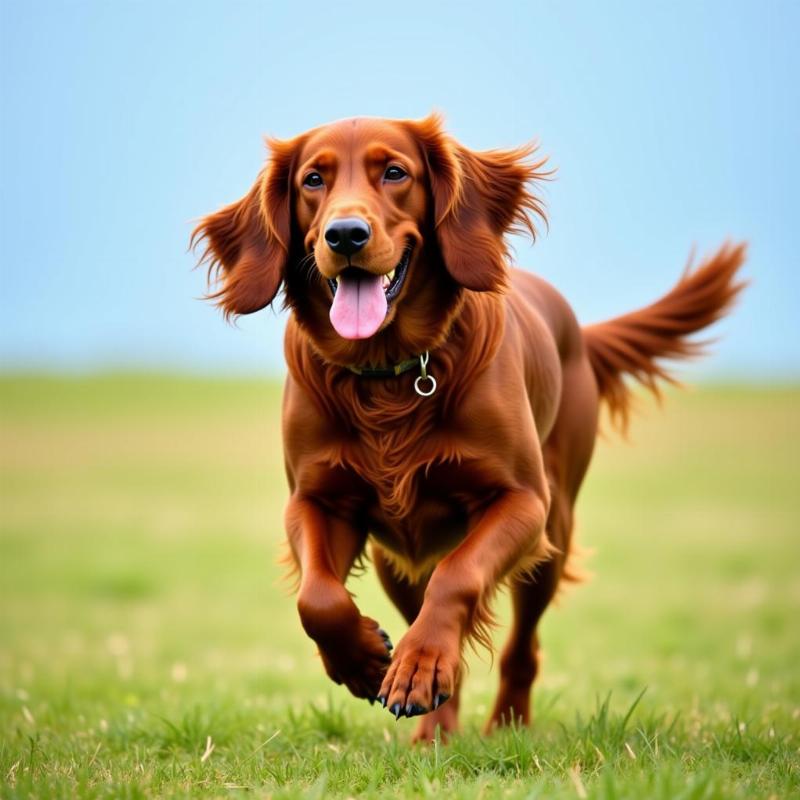 Irish Setter Running in a Field