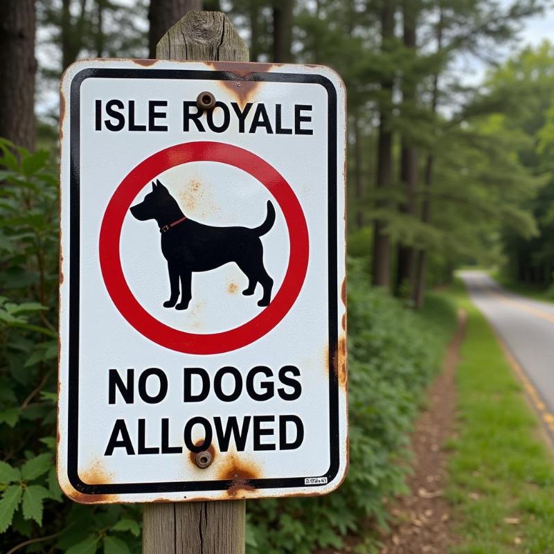 Isle Royale No Dogs Sign