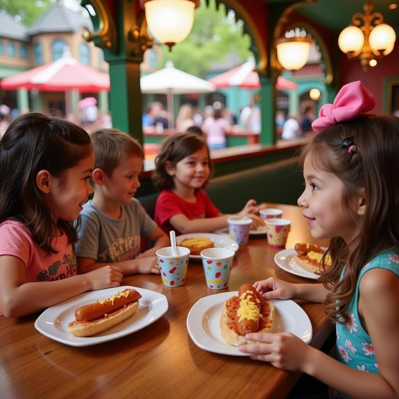 Kids Enjoying a Meal at Storybook Circus