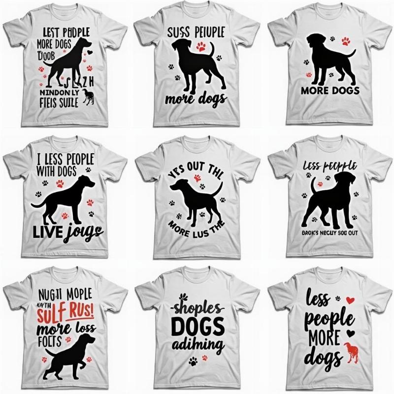 Various Less People More Dogs T-Shirt Designs