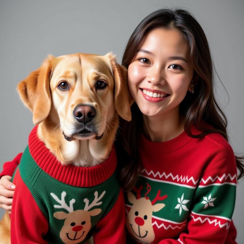 Matching Dog and Owner Christmas Jumpers