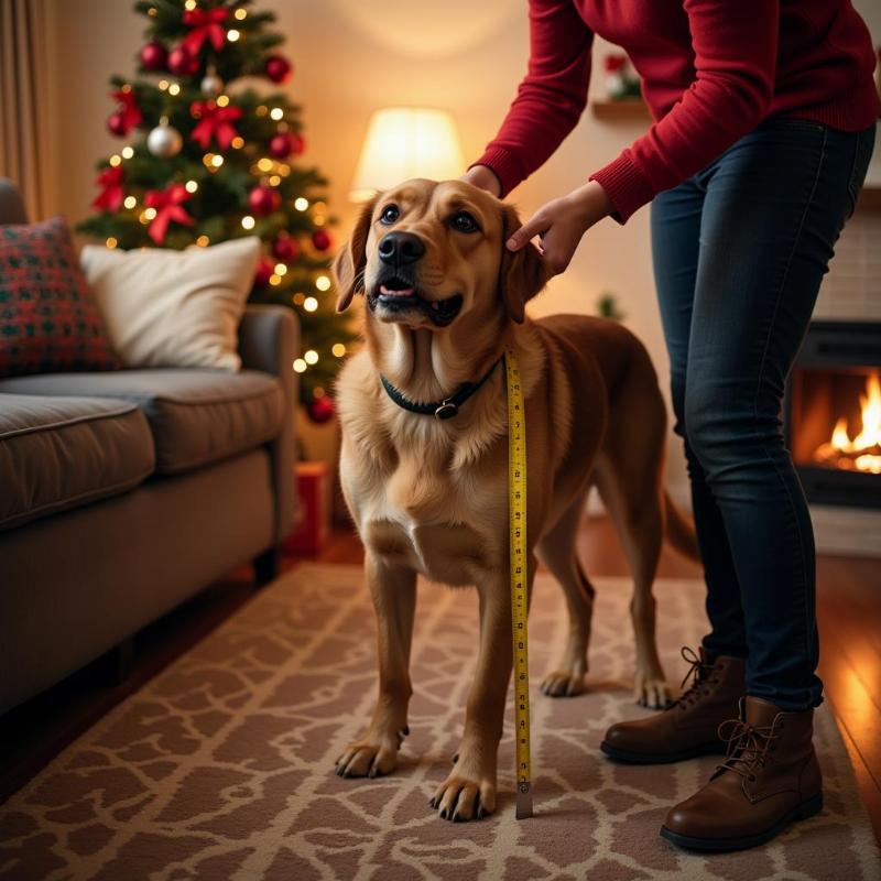 Measuring Dog for Christmas Sweater