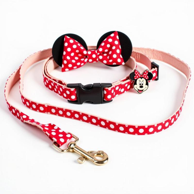 Minnie Mouse Dog Collar and Leash