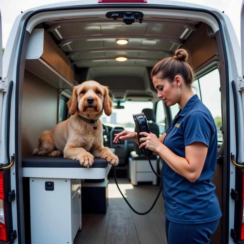 Mobile Dog Grooming Session in Pensacola