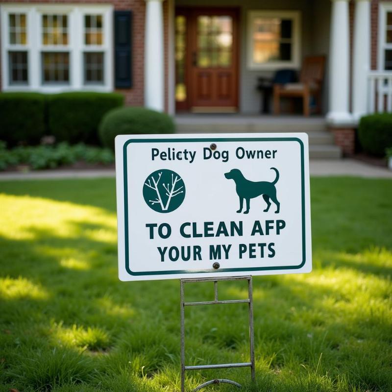 Neighbor's dog pooping in yard sign