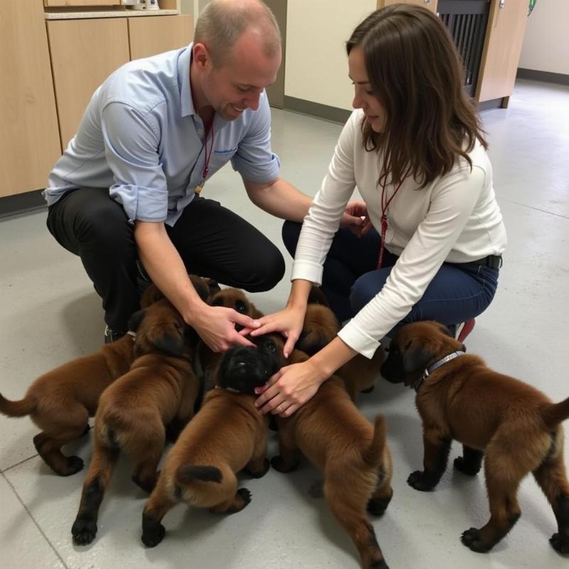 Newfoundland Puppies with Breeder